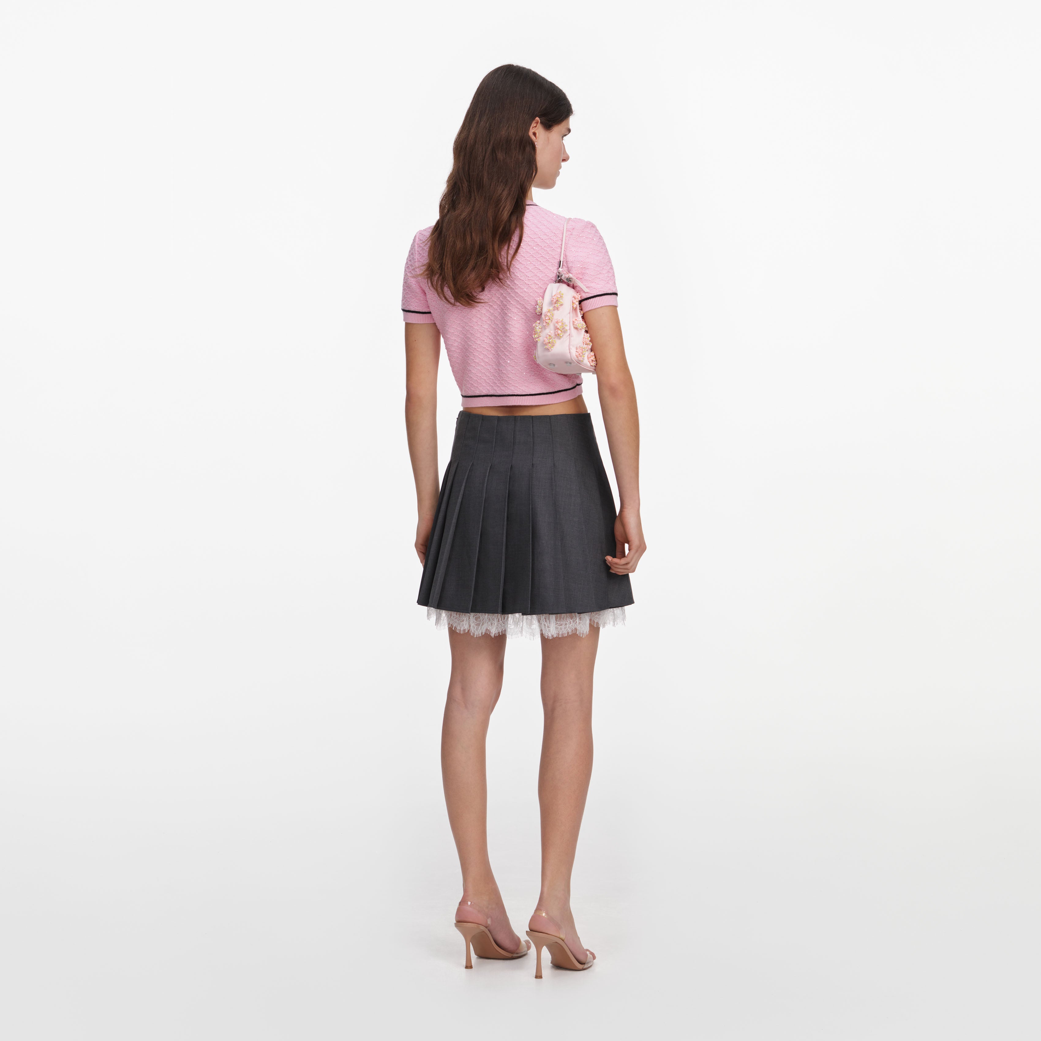 Pink Flower Knit Top