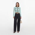 Mint Pointelle Knit Cardigan