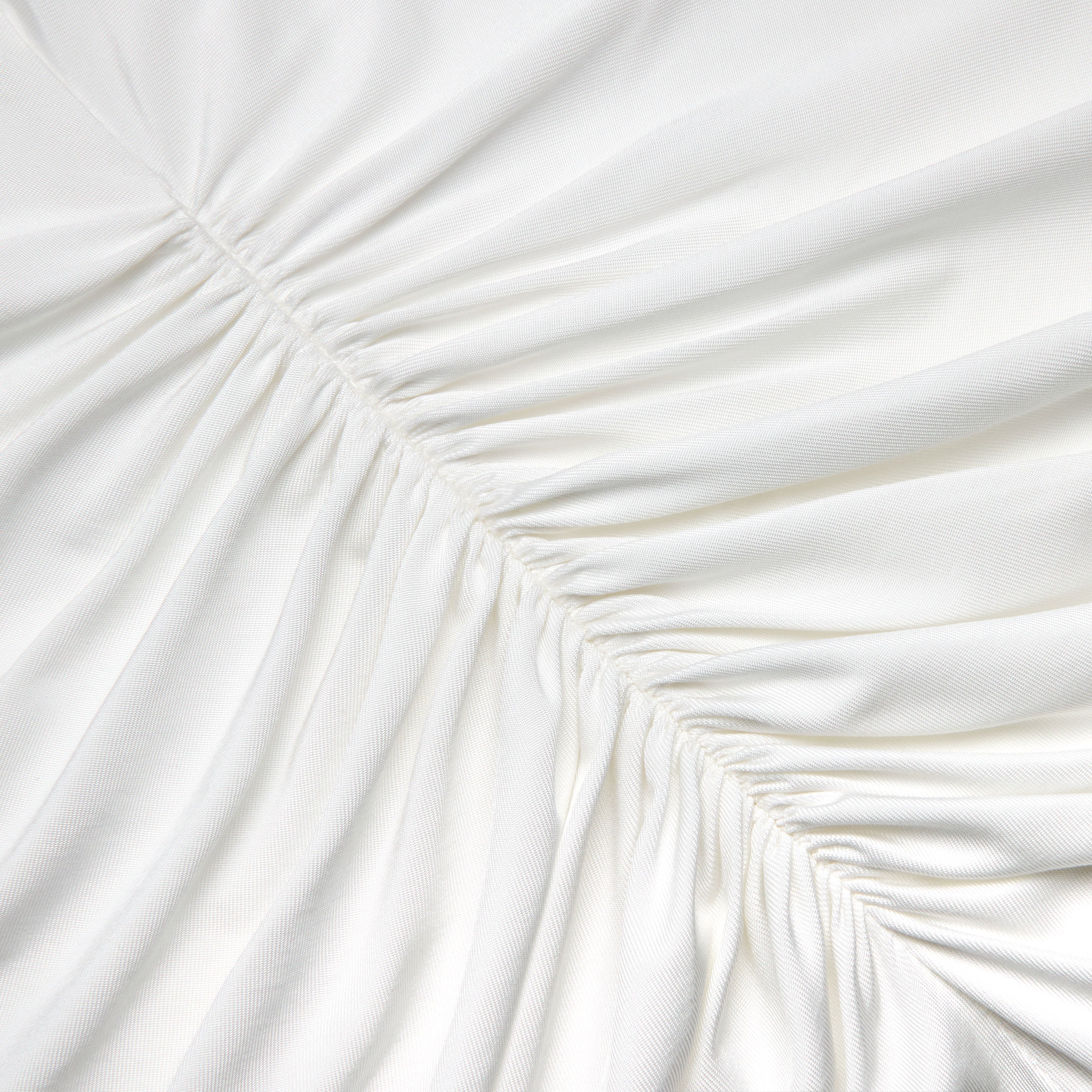 White Jersey Ruched Maxi Dress