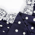 Navy Polka Dot Satin Mini Dress
