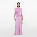 Pink Jersey Gathered Maxi Dress