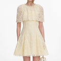 Yellow Lace Cape Mini Dress