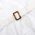 White Linen Blend Peplum Top
