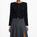 Grey Pleated Maxi Skirt