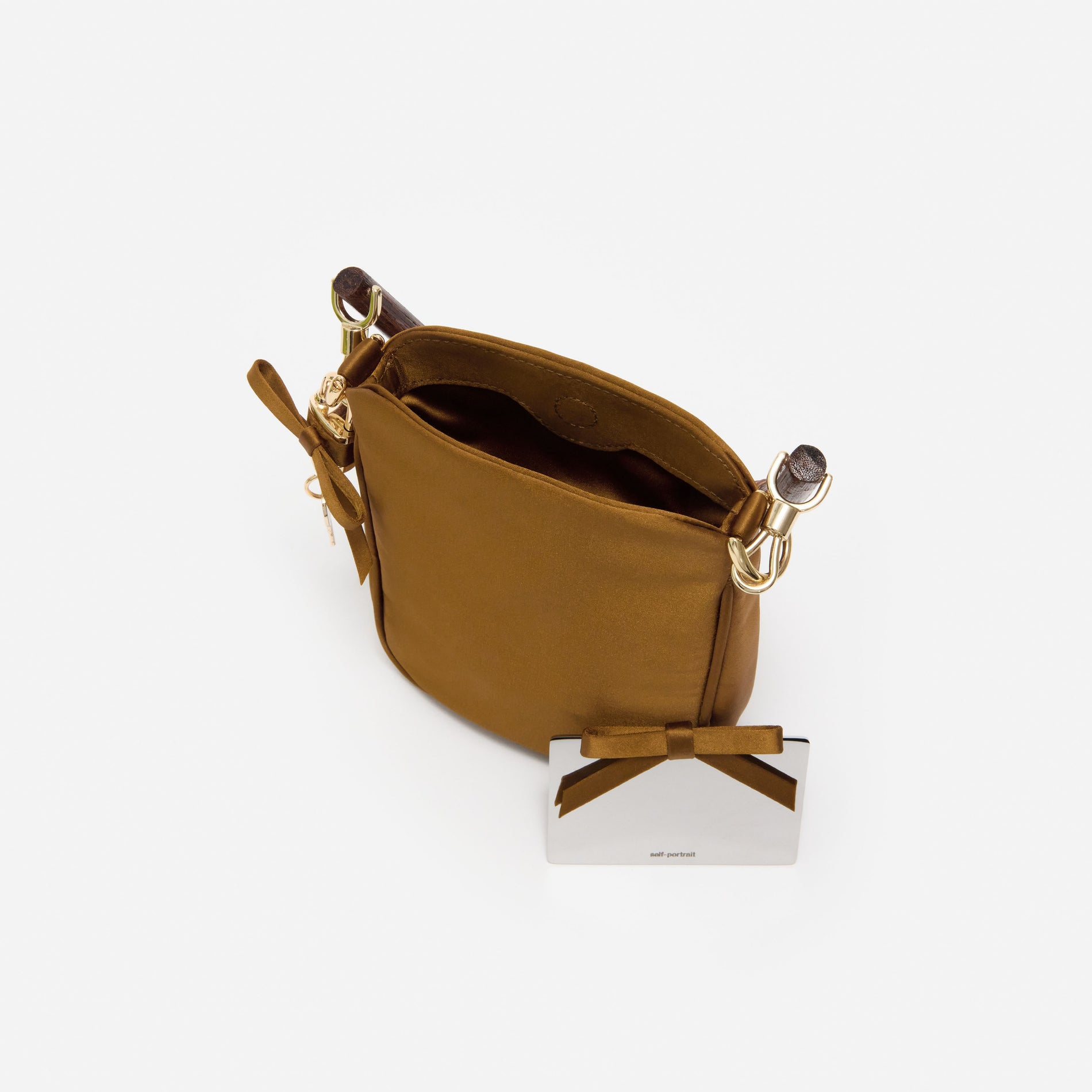 Gold Satin Mini Tote Bag