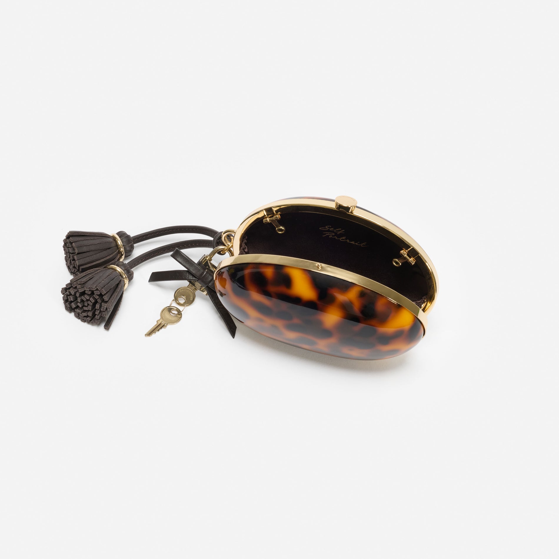 Brown Resin Oval Clutch
