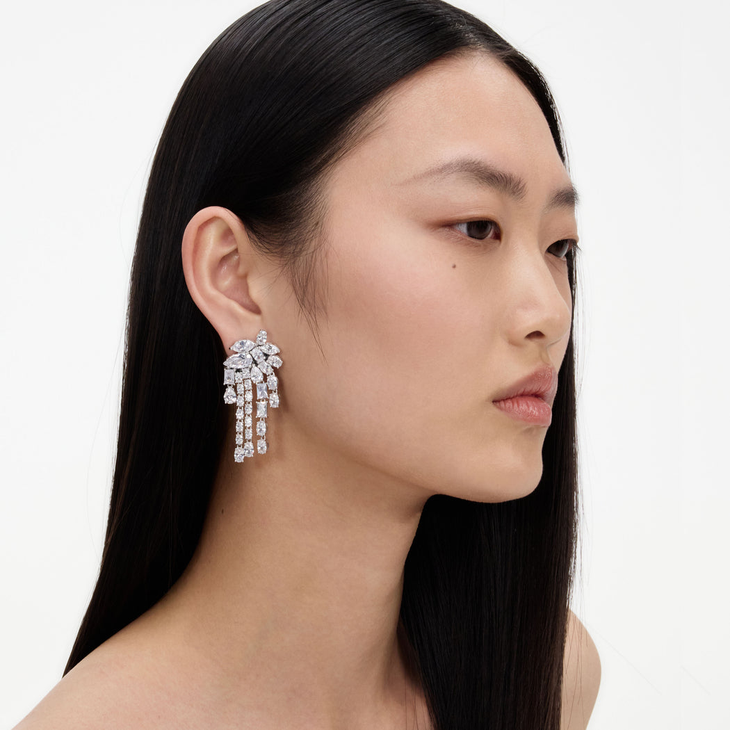Multi Crystal Dangle Earrings