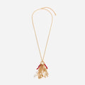Gold Coral Charm Cluster Necklace