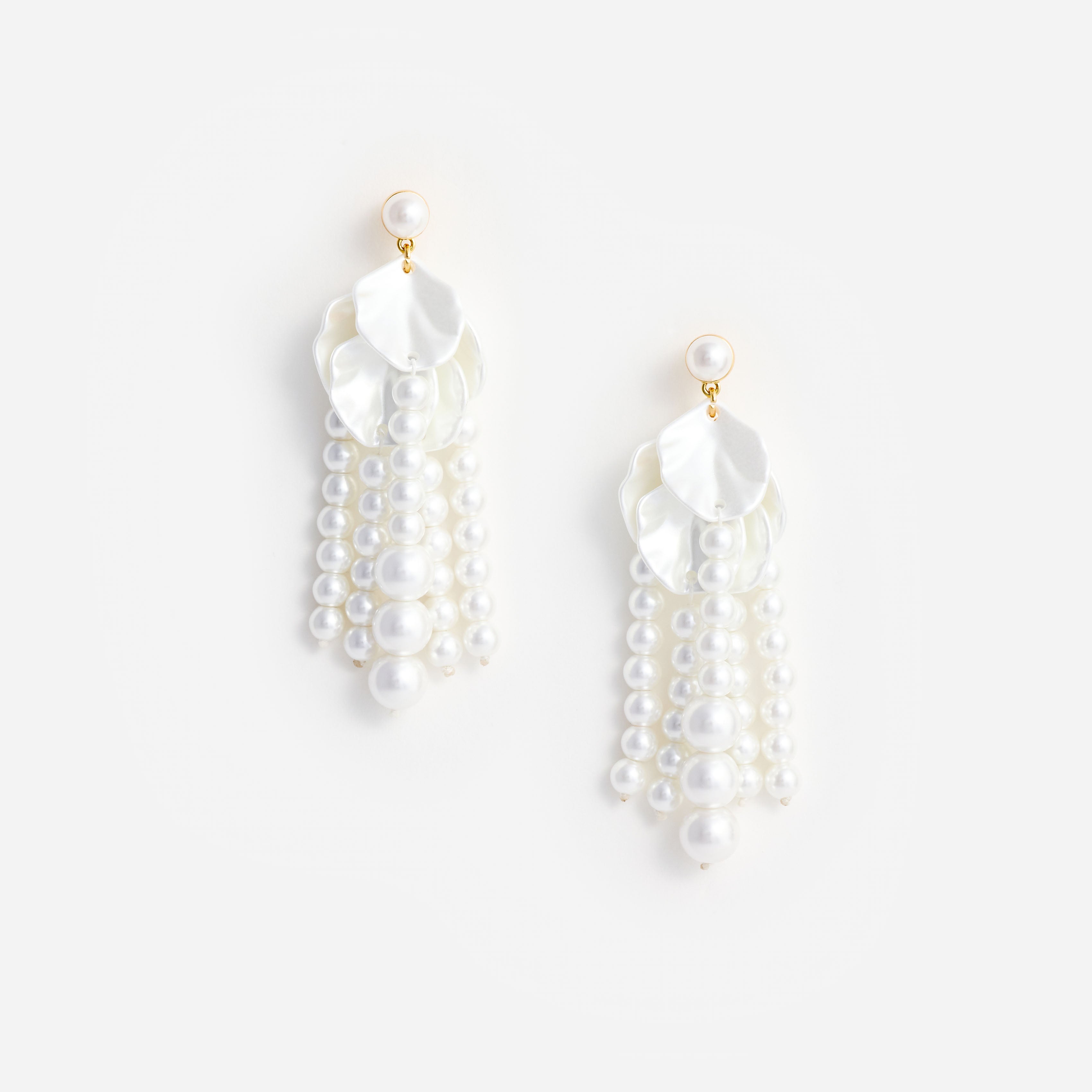 Pearl Petal Dangle Earrings