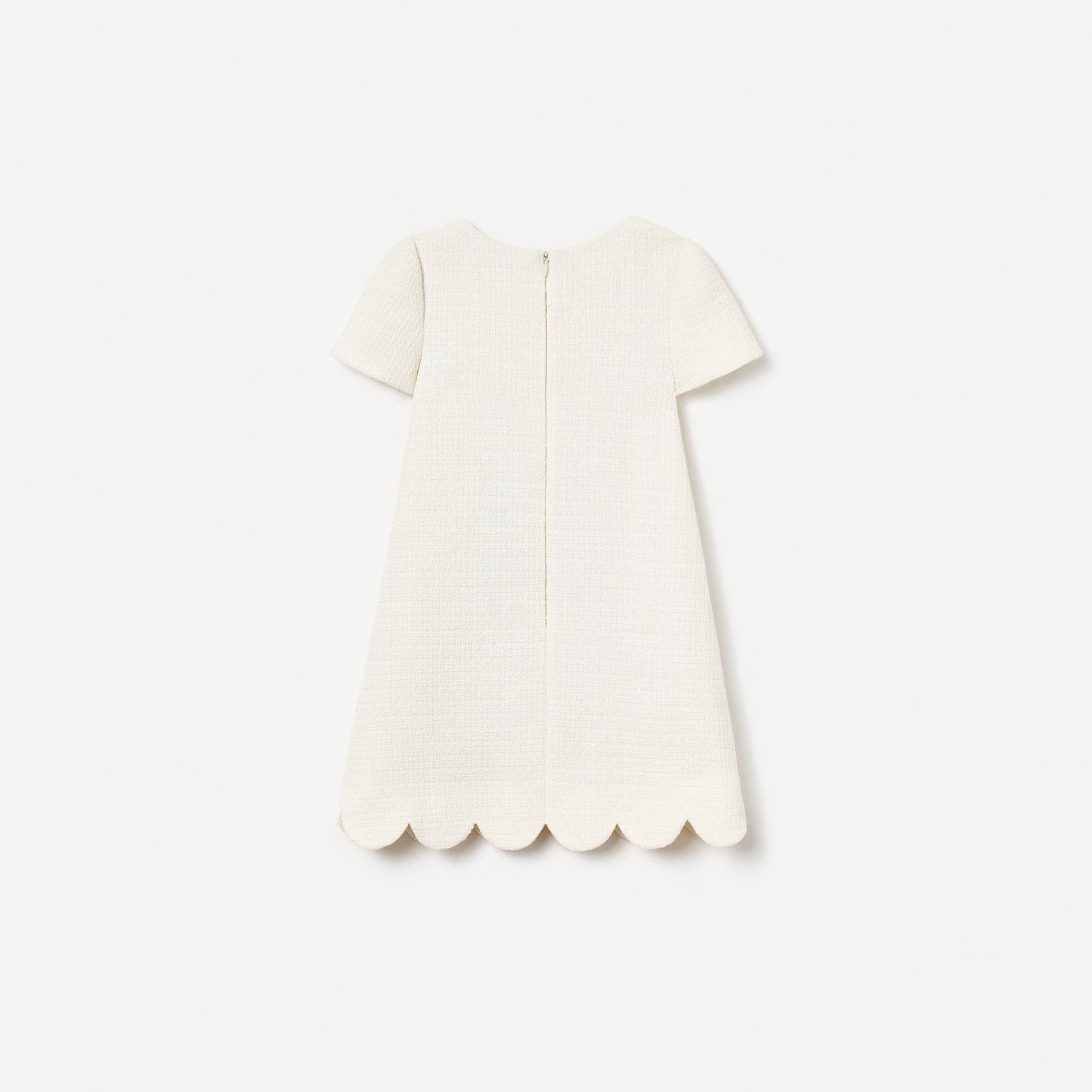 Cream Boucle Lace Bib Dress
