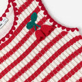 Red Striped Crochet Floaty Dress