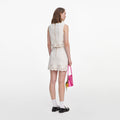 Cream Broderie Denim Mini Skirt