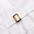 White Linen Blend Peplum Mini Dress