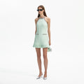 Mint Boucle Mini Dress