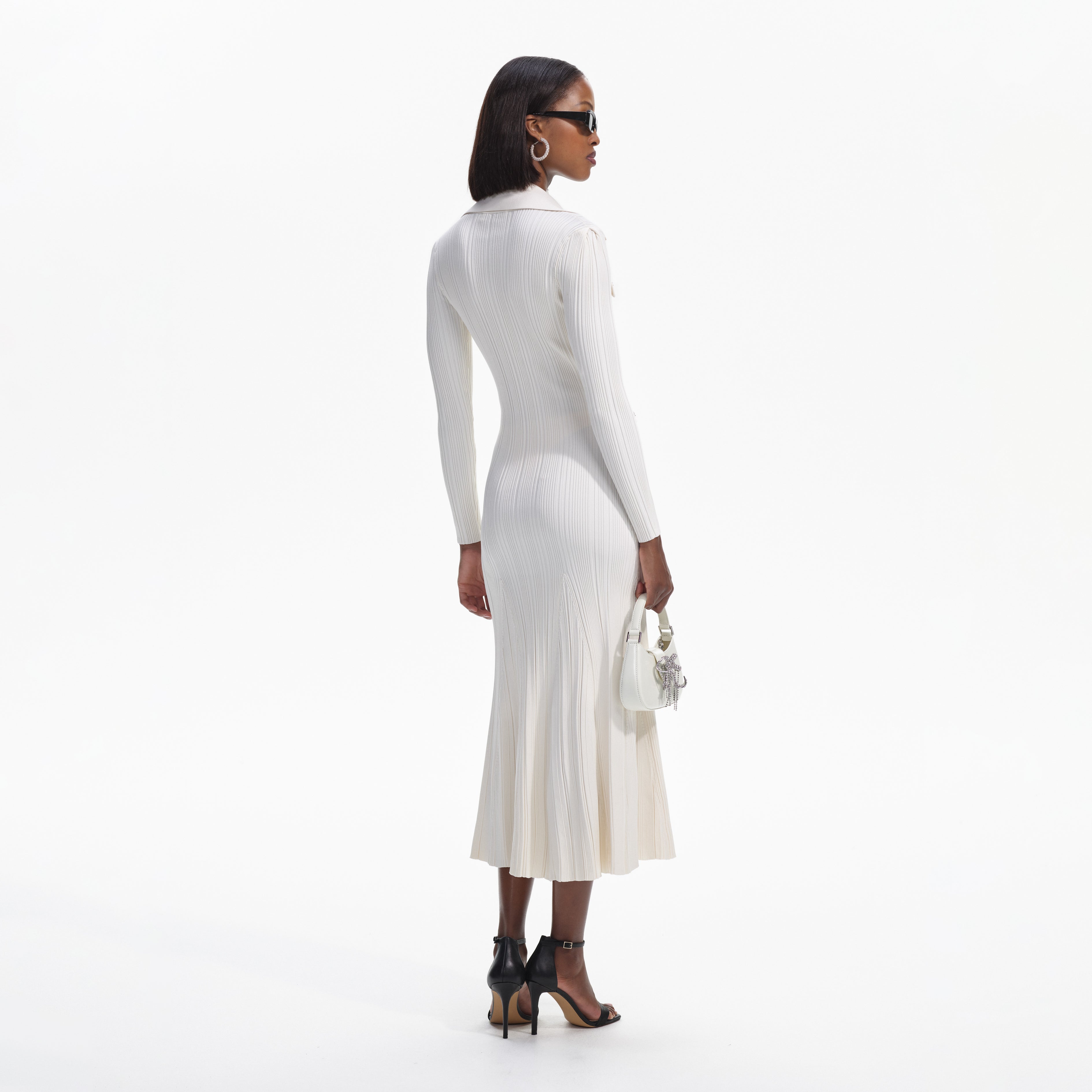 Cream Knit Midi Dress