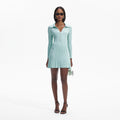 Mint Stitch Knit Skater Mini Dress