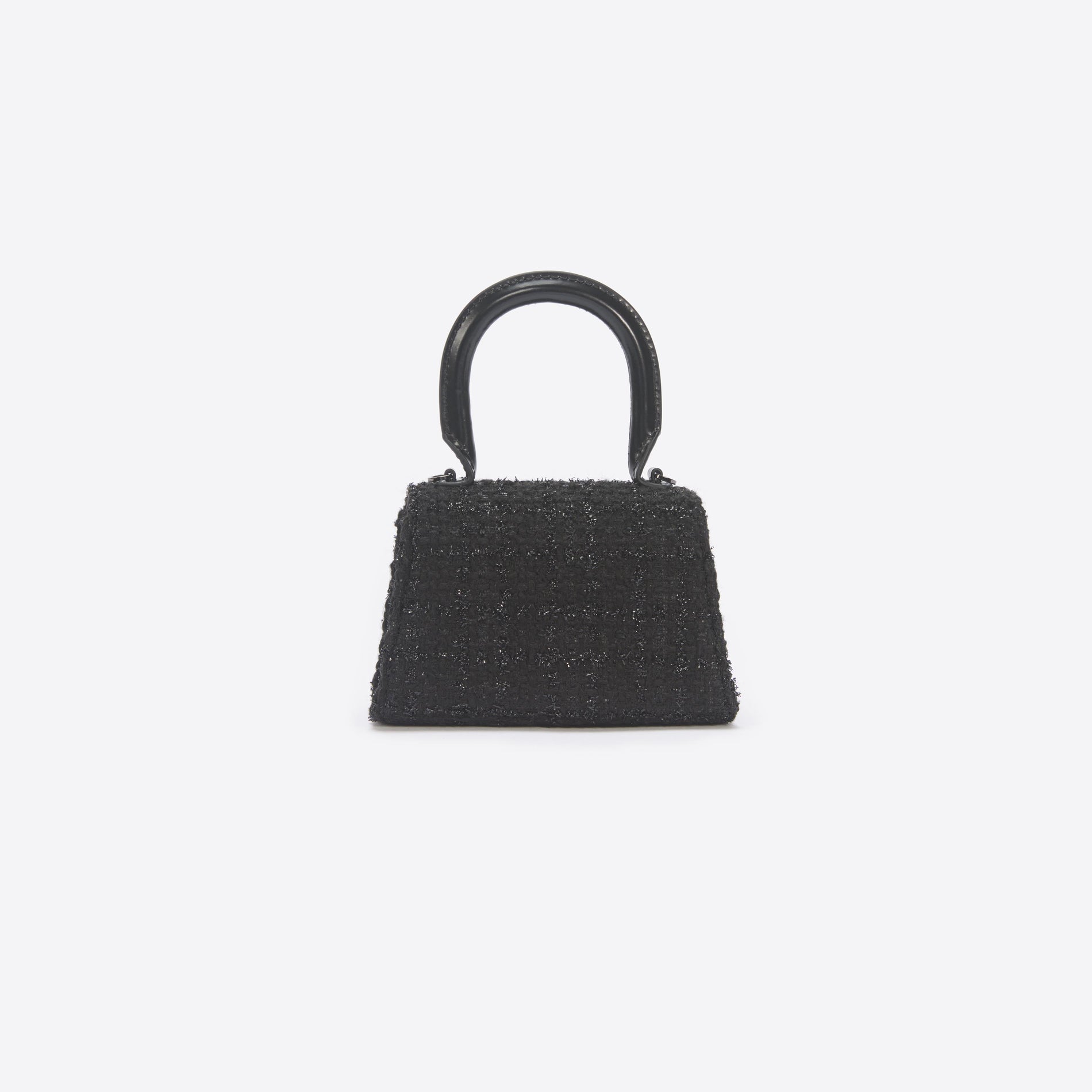 Black Boucle Micro Bow Bag