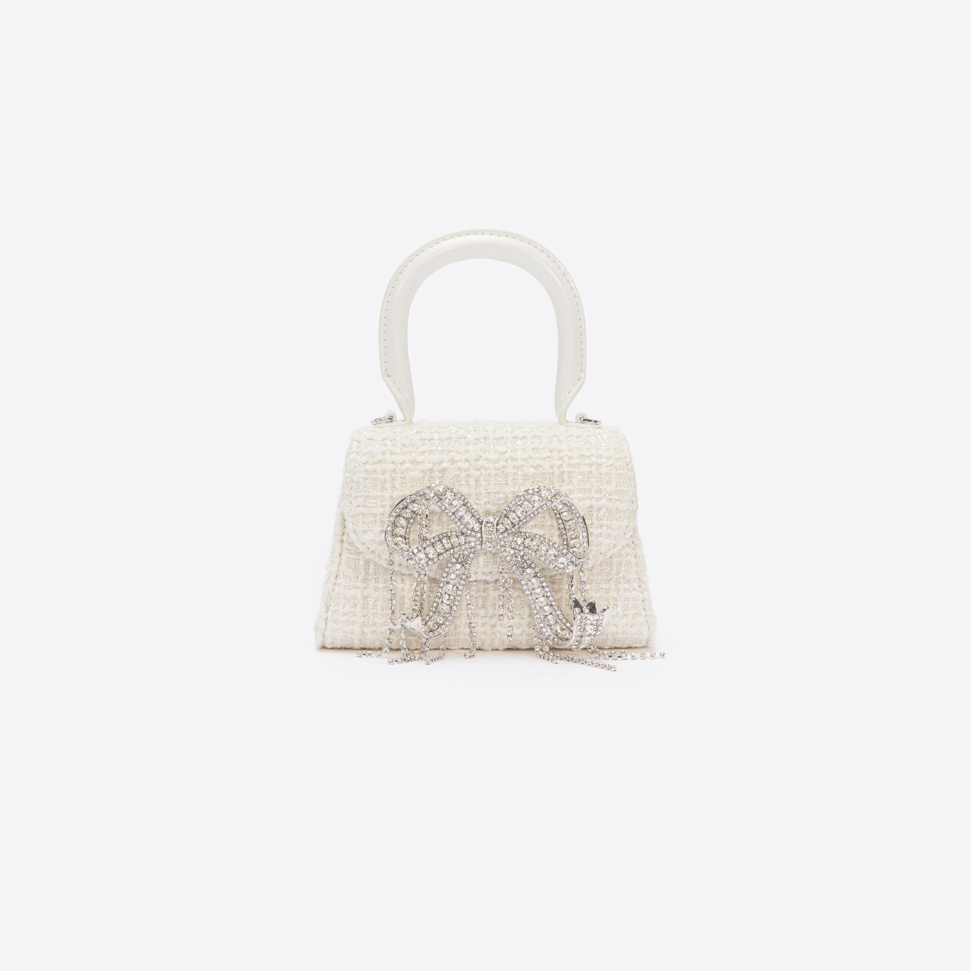 Cream Boucle Micro Bow Bag