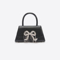 Black Leather Mini Bow Bag