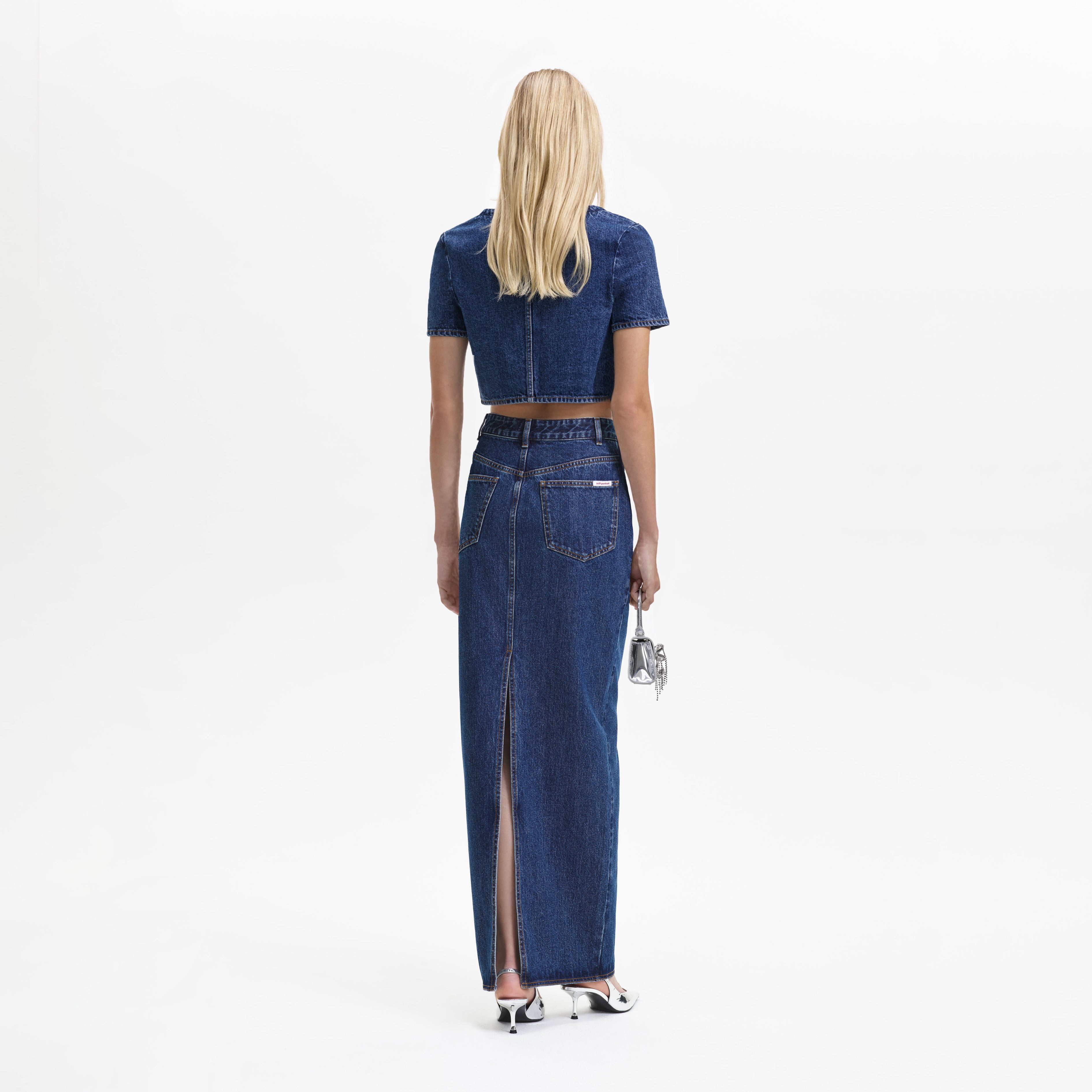 Denim Stitch Detail Top