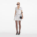 White Viscose Rib Knit Mini Dress