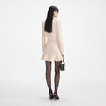Cream Soft Knit Mini Skirt