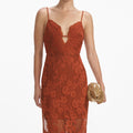 Brown Lace Maxi Dress