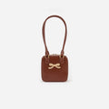 Brown Leather Square Shoulder Bag