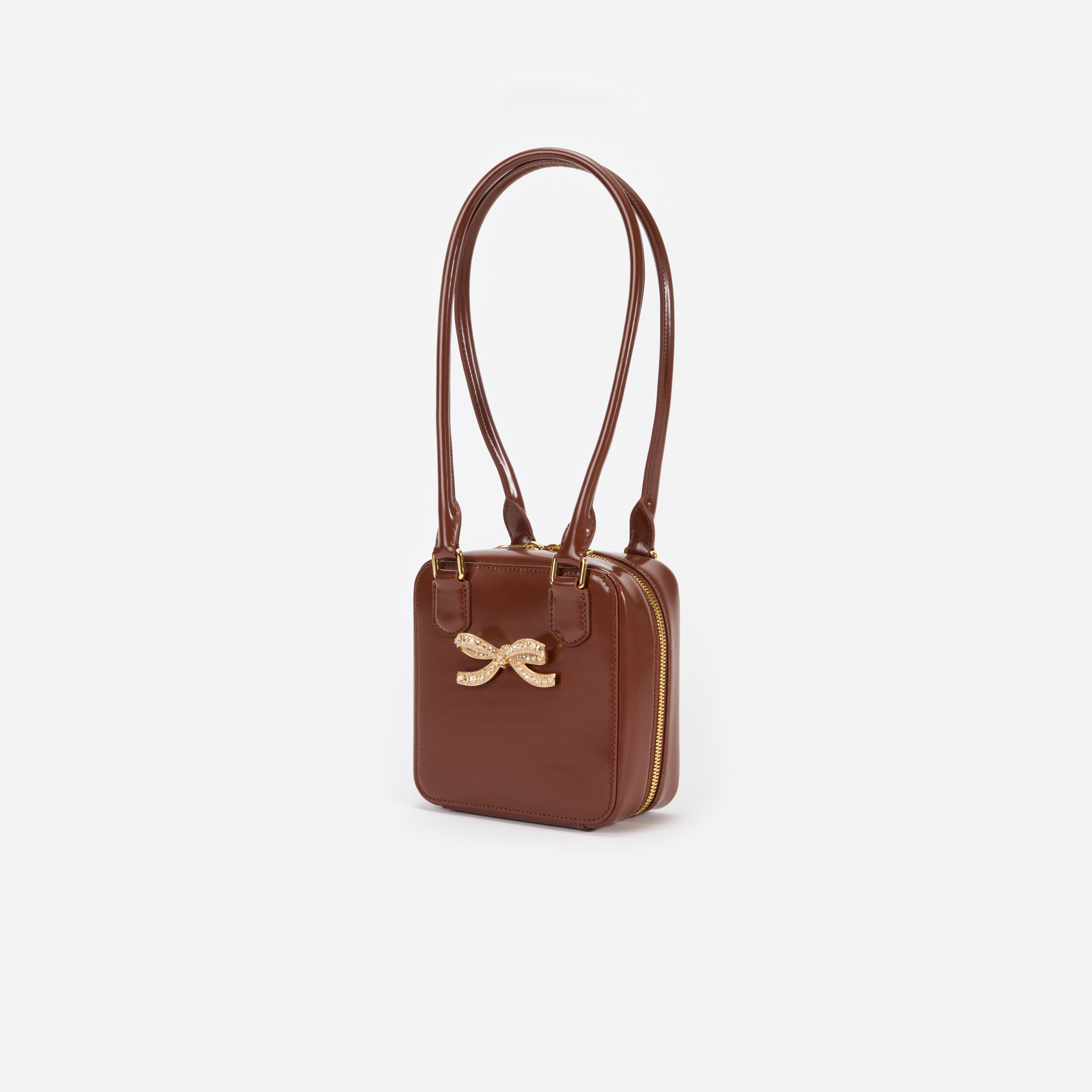 Brown Leather Square Shoulder Bag
