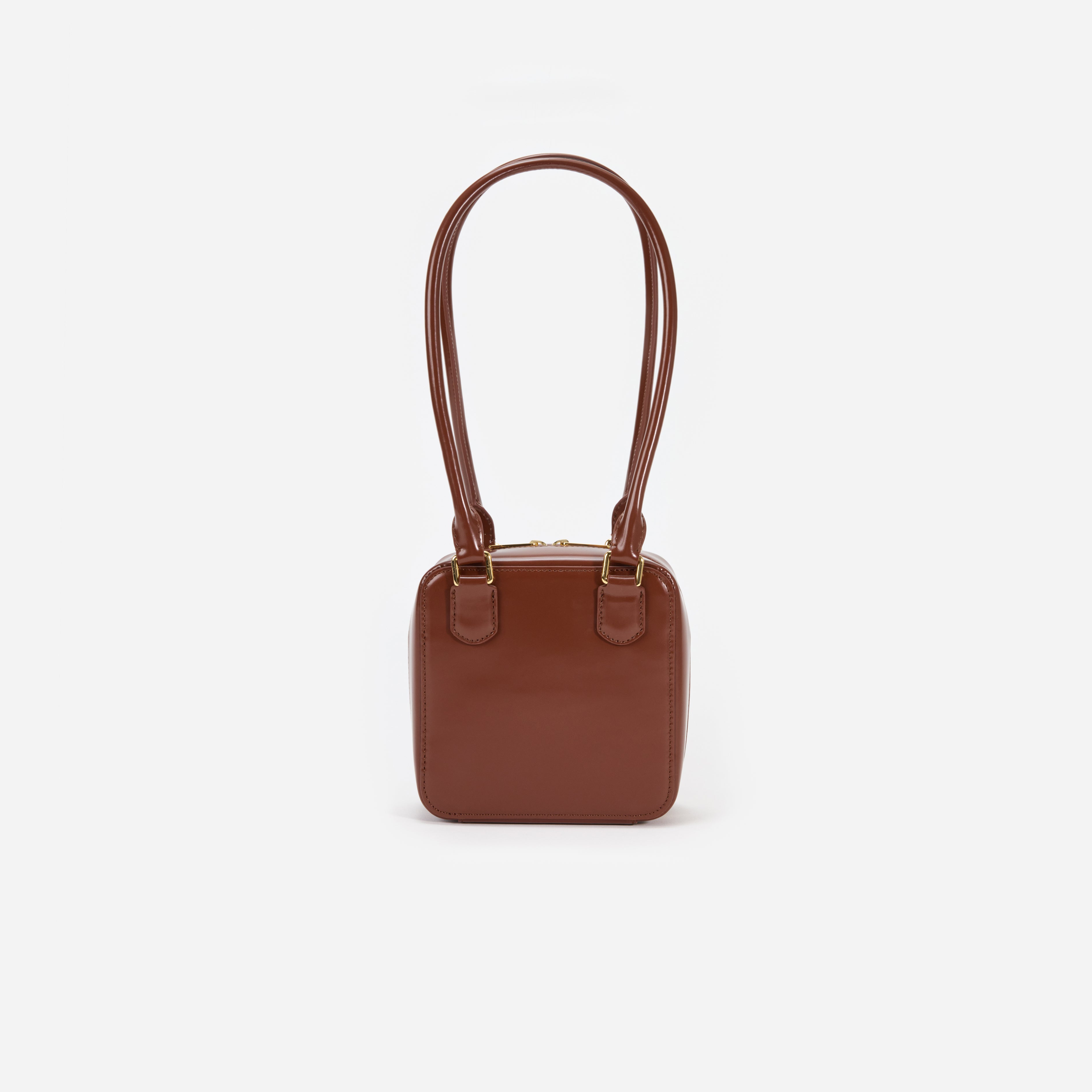 Brown Leather Square Shoulder Bag