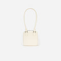 Cream Leather Square Shoulder Bag