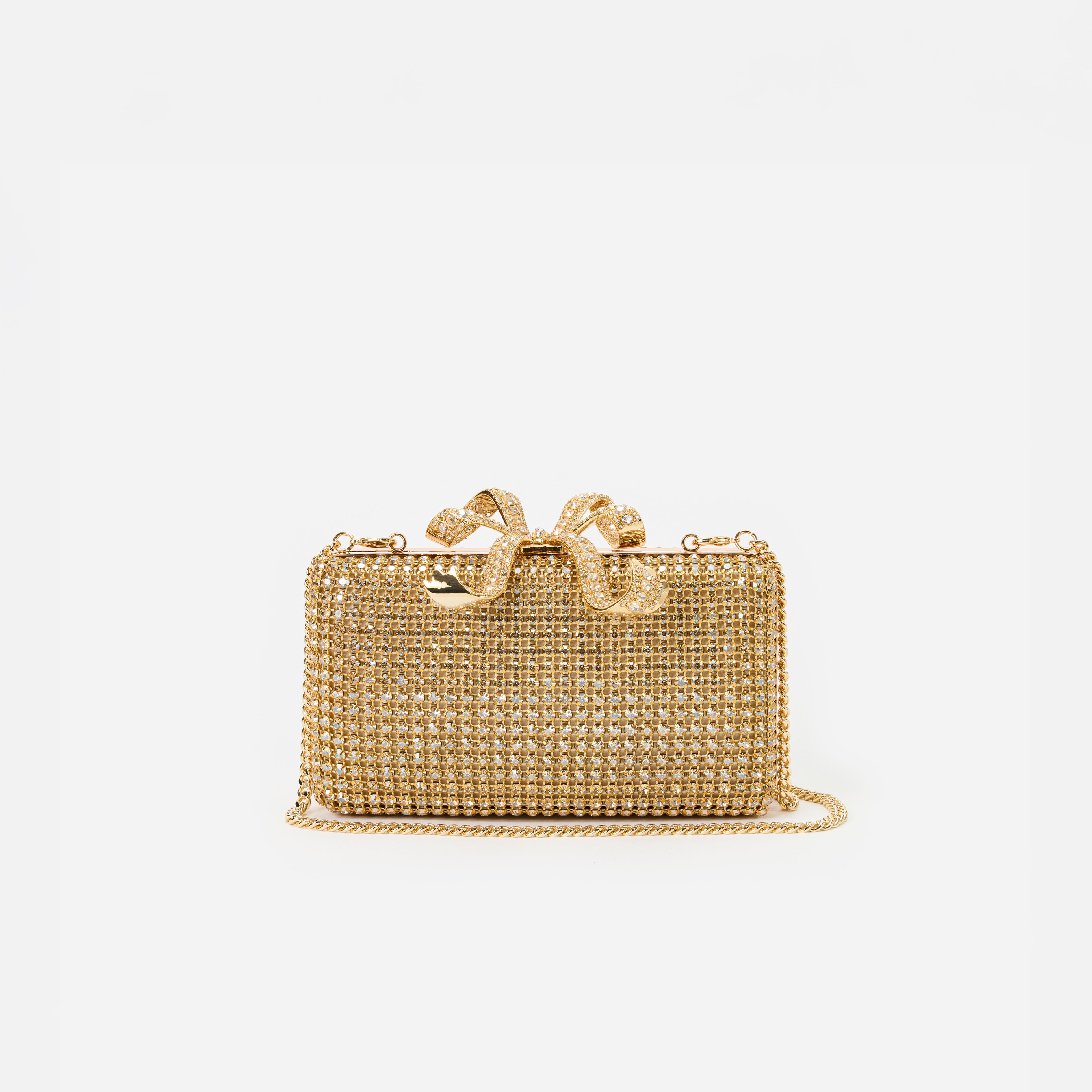 Gold Crystal Box Clutch