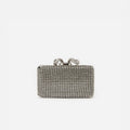 Silver Crystal Box Clutch