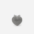 Silver Crystal Heart Clutch