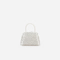 White Embellished Micro Bow Bag