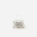 White Embellished Micro Bow Bag