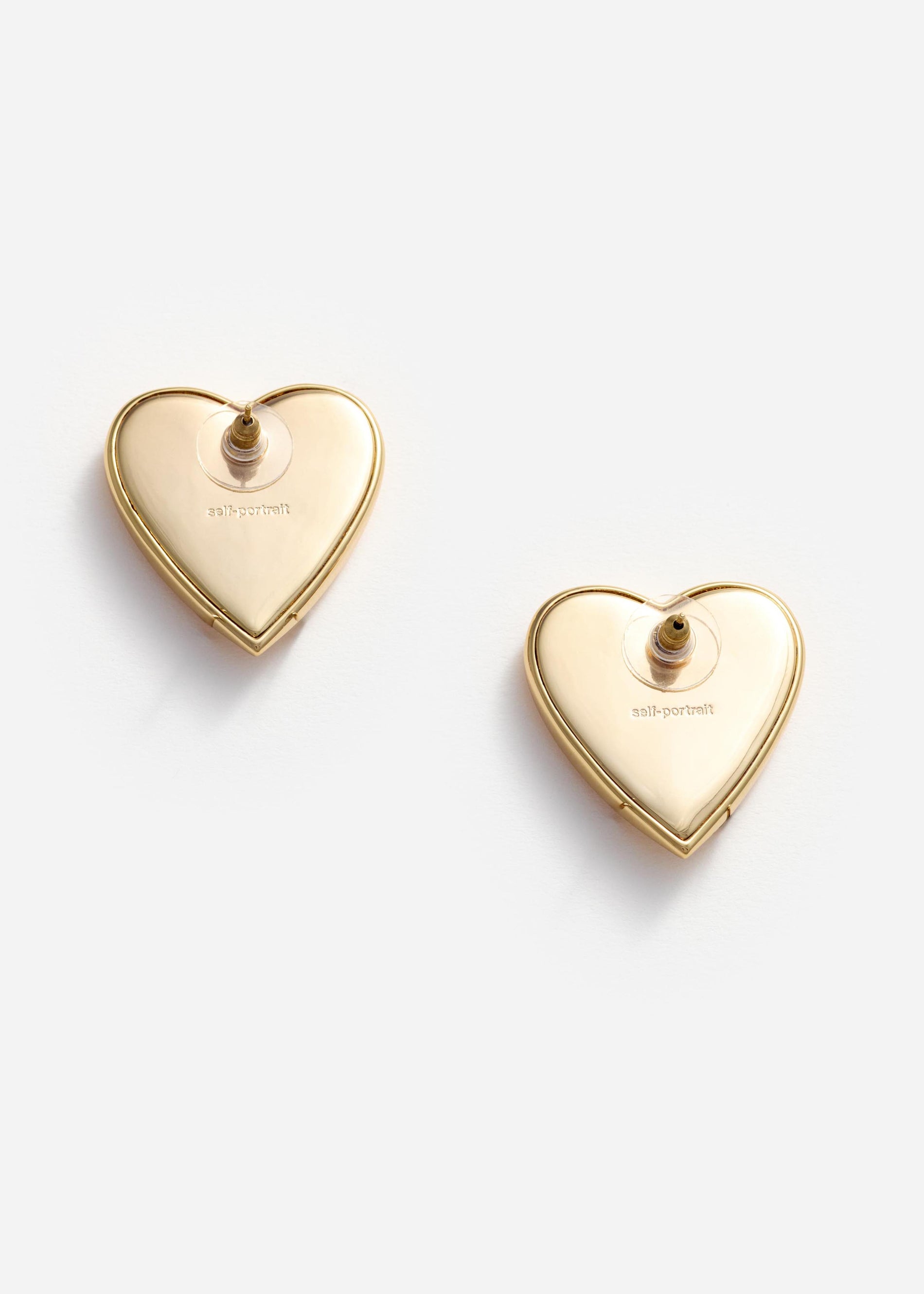 Gold Heart Ridged Earrings