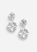 Silver Encrusted Tiered Earrings