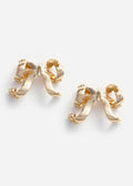 Gold Crystal Bow Earrings