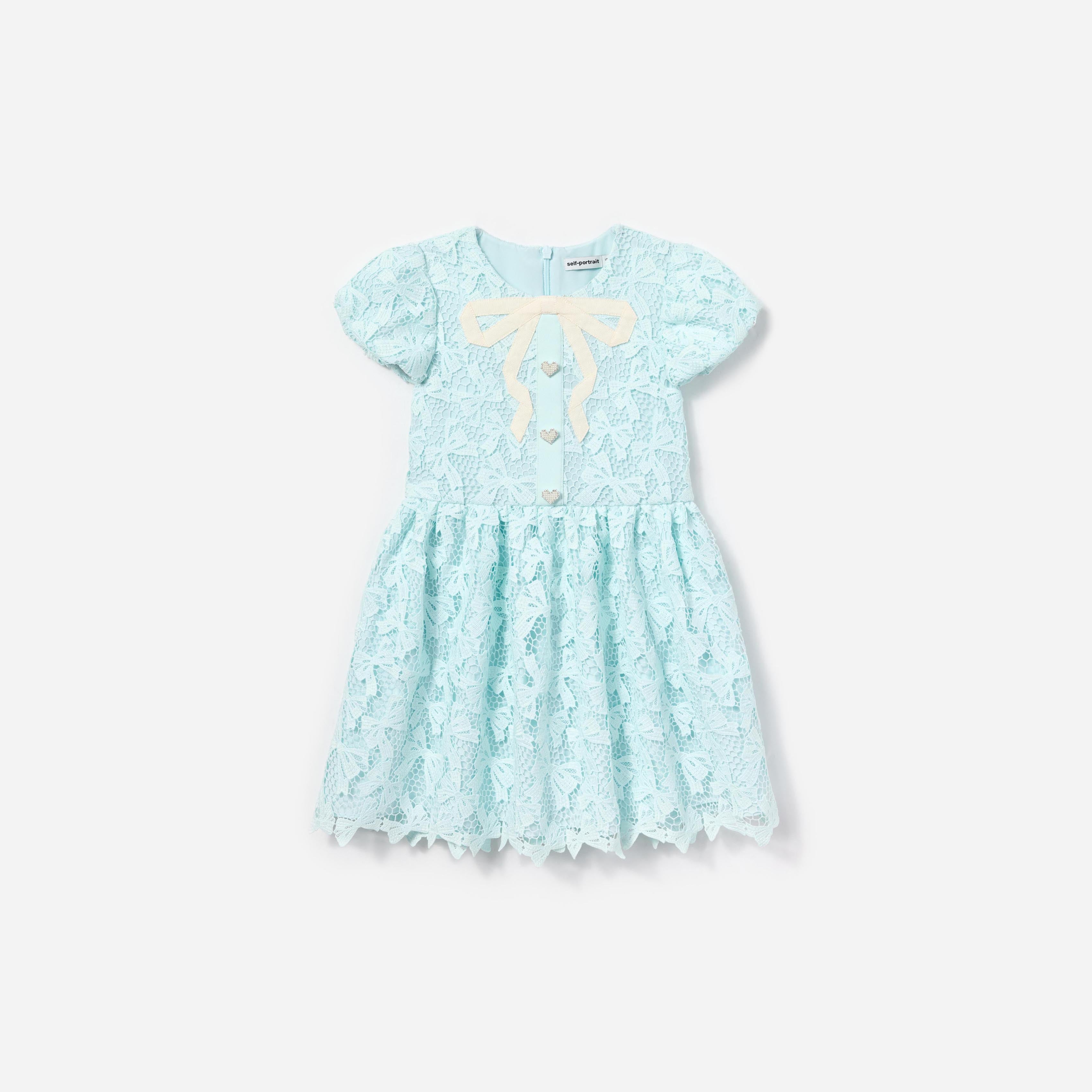 Blue Bow Lace Dress