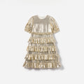 Gold Metallic Frill Dress