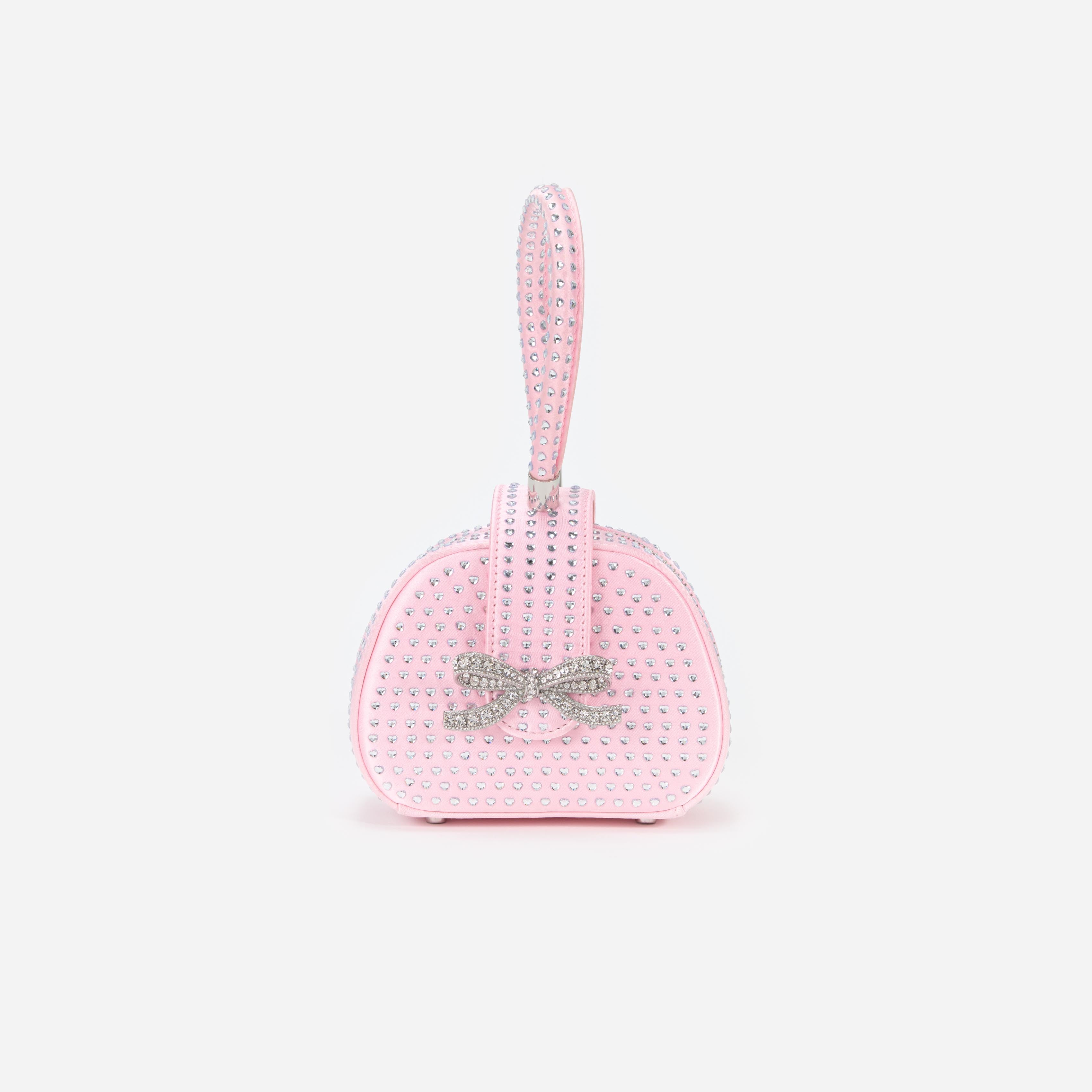 핑크 하트 라인스톤 백