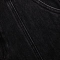 블랙 플레어 데님 미디 스커트