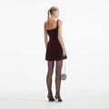 Burgundy Velvet Mini Dress