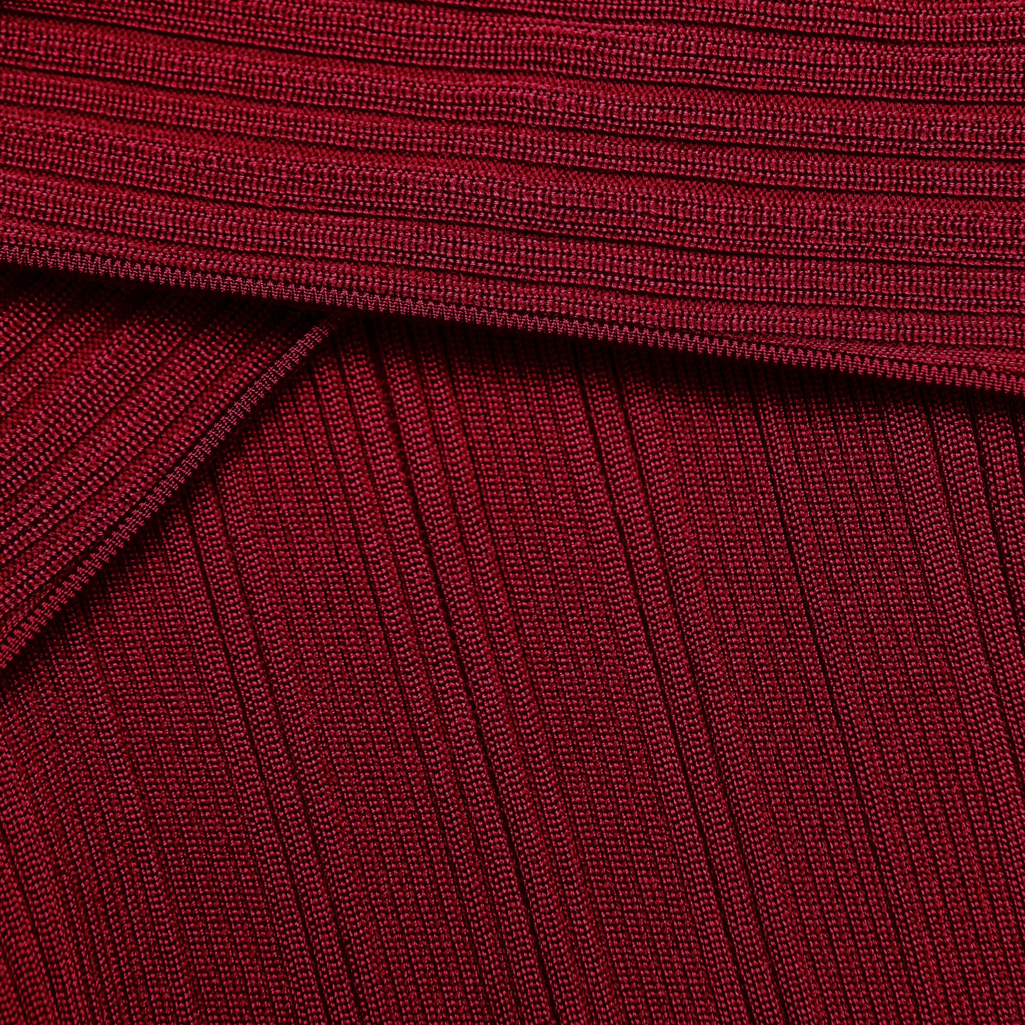 Burgundy Viscose Knit Mini Dress