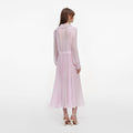 Pink Pleated Georgette Midi Dress