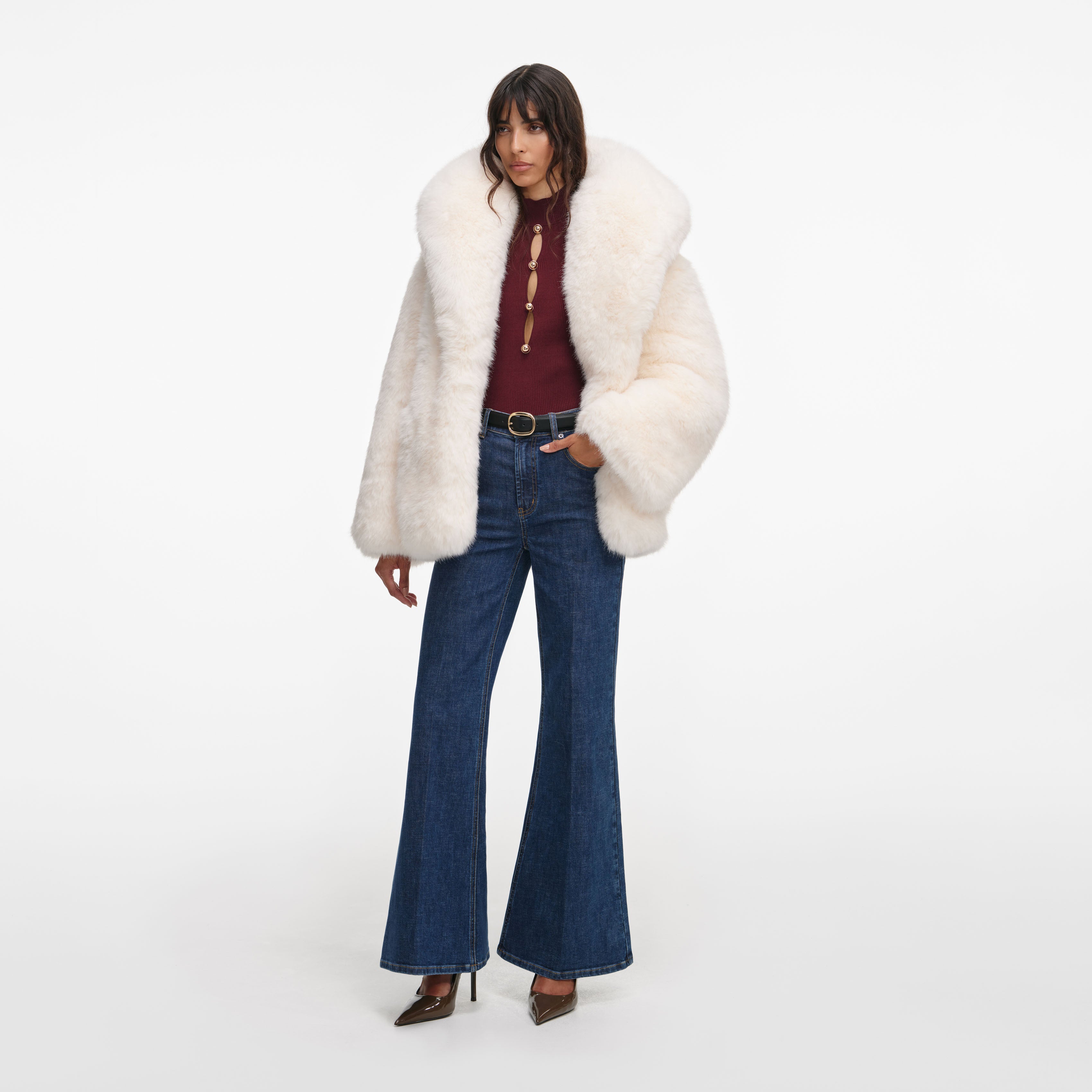 White Faux Fur Coat