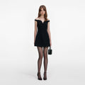 Black Boucle Mini Dress