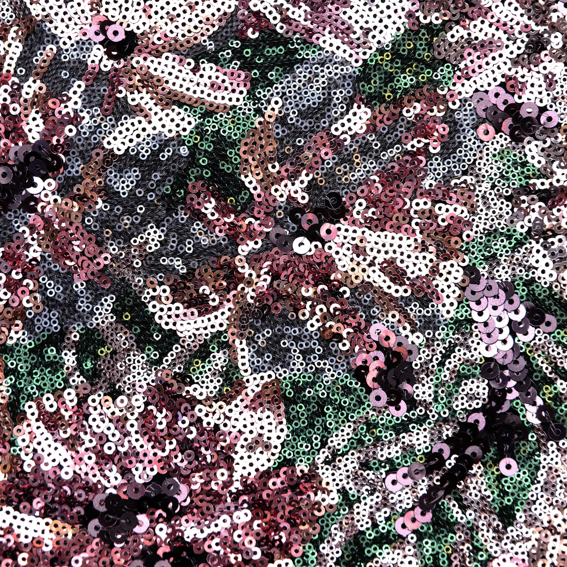 A close up of the fabric for the Floral Sequin Mini Skirt