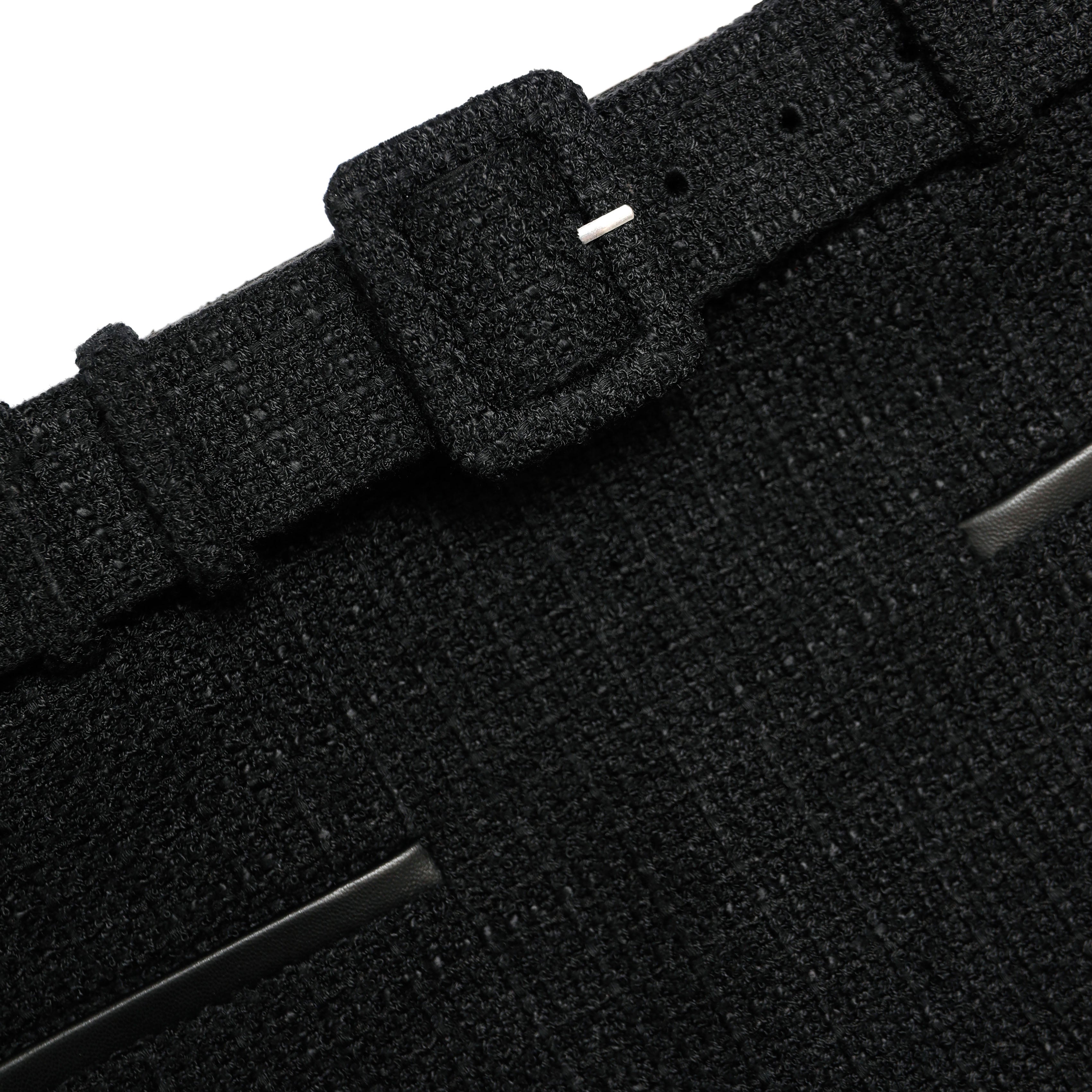 Black Boucle Mini Skirt